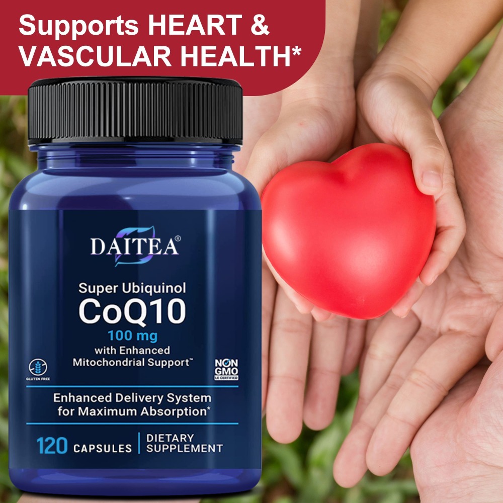 Coq10 Ubiquinol Softgel - ユビキノール100mg CoQ10、心臓の健康、120ソフトジェル | ミトコンドリアによるエネルギー生成と健康的な心臓血管機能をサポートします。