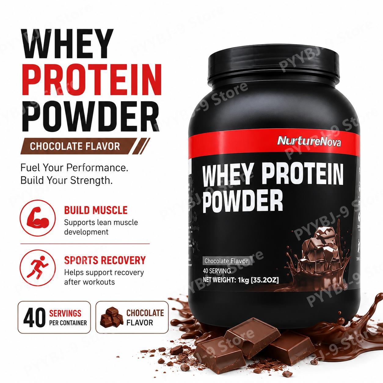 Nutrition Of Fitness - NurtureNova ホエイプロテインパウダー チョコレート風味 筋肉増強 スポーツリカバリー フィットネストレーニング用栄養補助食品