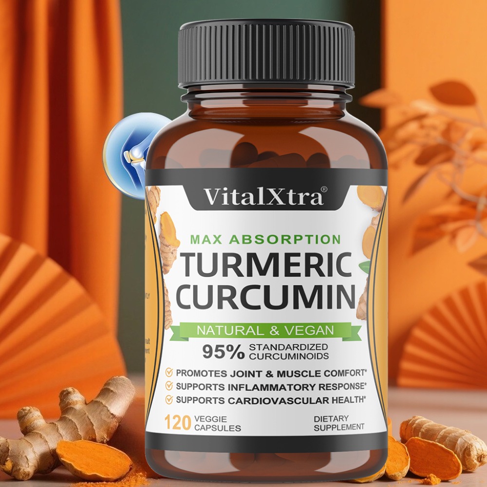 Turmeric Curcumin Capsule - ターメリッククルクミンとブラックペッパー配合カプセル、吸収促進、関節サポート、クルクミノイド含有量95%