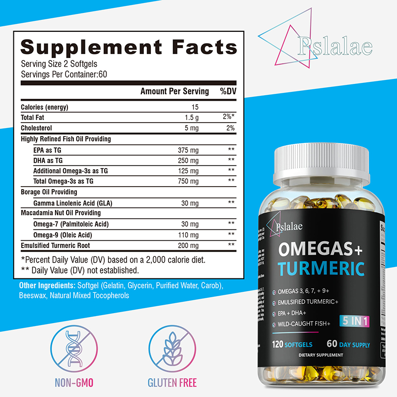 オメガス+ターメリックカプセル - 細胞エネルギーを高め、心 - Turmeric Curcumin Capsule のレビューと価格