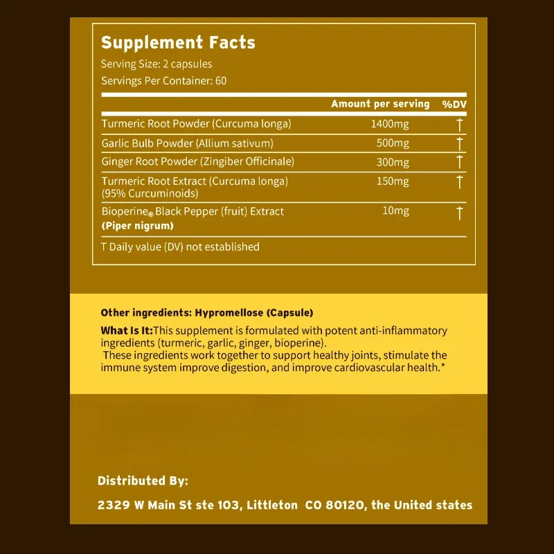 4-in-1 ターメリックジンジャーサプリメント - ニンニ - Turmeric Curcumin Capsule のレビューと価格