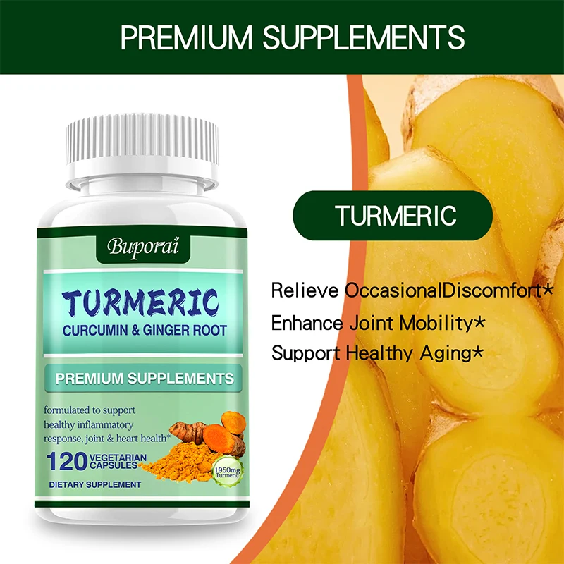 ターメリック クルクミン + ジンジャー ルート - 腸の健 - Turmeric Curcumin Capsule のレビューと価格
